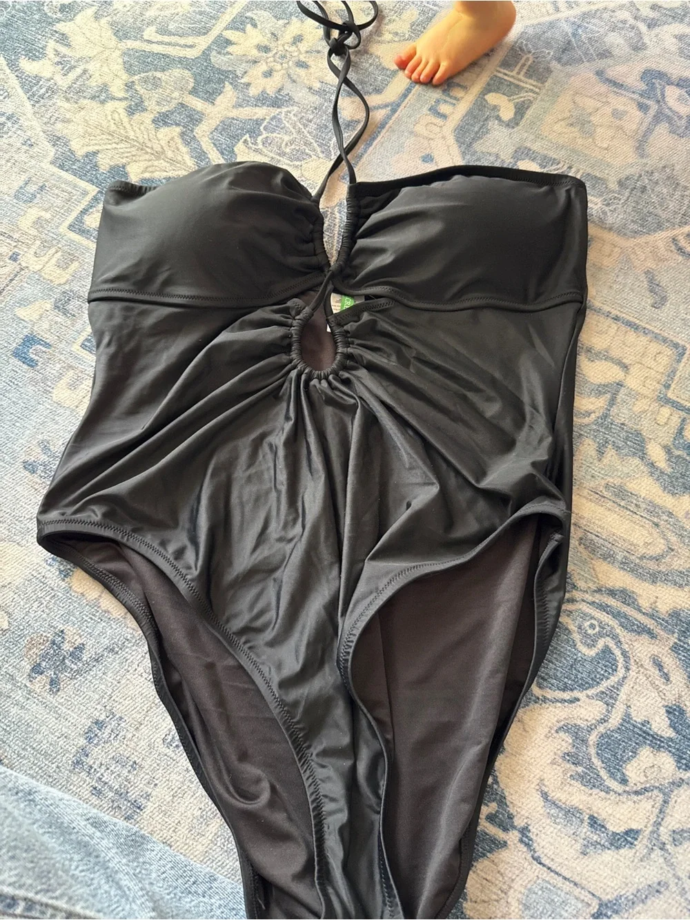 J. Crew Black One-Piece Swimwear with Front Keyhole